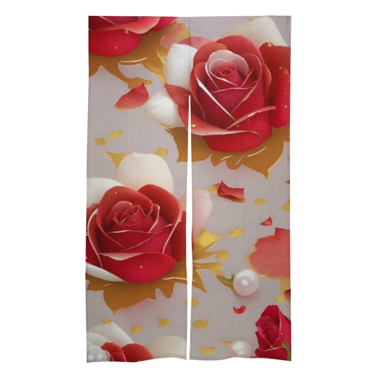 Amazon｜咲く女王陛下：赤バラ – のれん 86×143cm 目隠し 幅86cm 丈